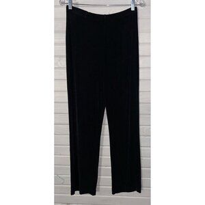 Chicos Travelers Sz 1 (MEDIUM) Slinky Black Pull On Pants Stretch Easy Care VGUC